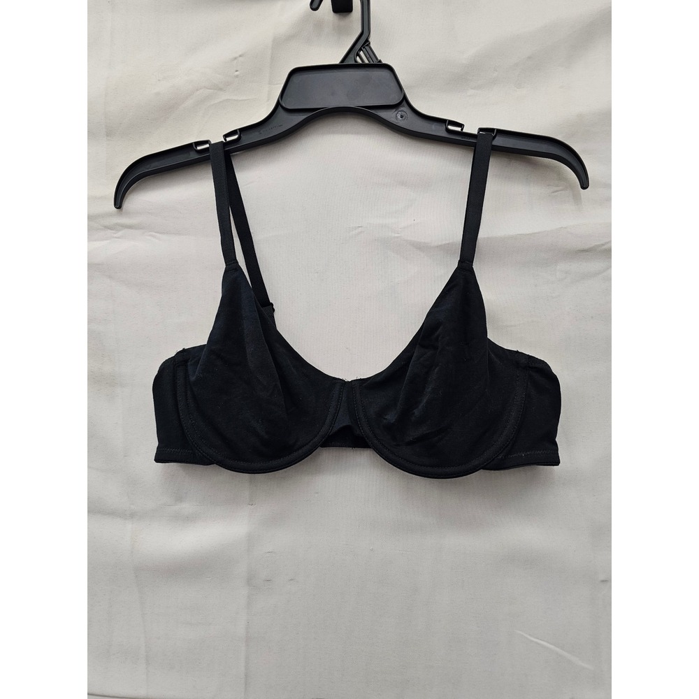 Auden Womens Unlined Underwire Demi Bra Black Cotton Blend Casual Size 38C
